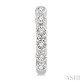 1/10 ctw Round Cut Diamond Huggie Petite Earrings in 10K White Gold